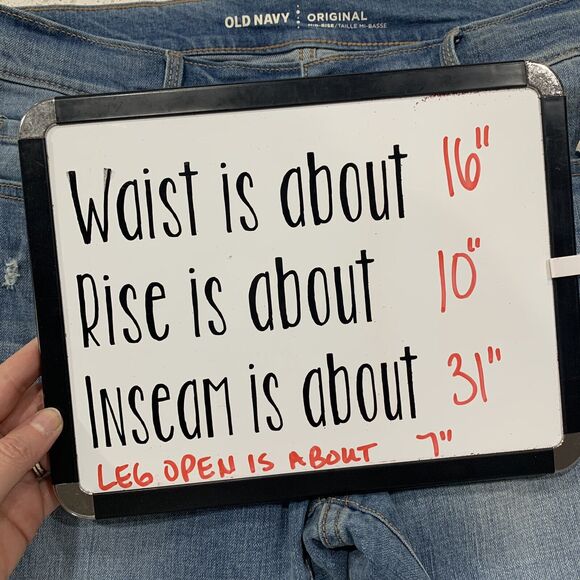 Old Navy Size 8 Jeans Mid Rise Straight Leg Distressed Knees Blue Joshua Tree - Picture 11 of 11